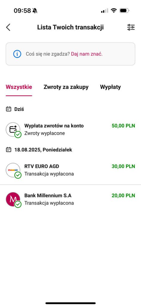 250 zł w miesiąc od Millennium Banku